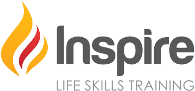 Inspire Life Skills Training logo with flame.