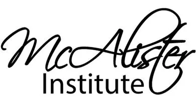 McAlister Institute logo in cursive script.